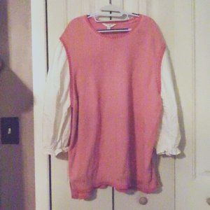 Spring Sweater with mixed media sleeves